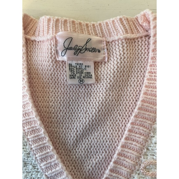 Vtg 80s Jaclyn Smith Pastel Pearl Beading Bow Shoulder Pads Big‎ Hair Glam - Picture 2 of 5